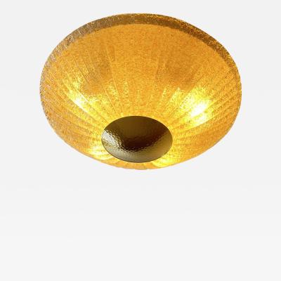 Venetian Gold Graniglia Murano Glass Flush Mount