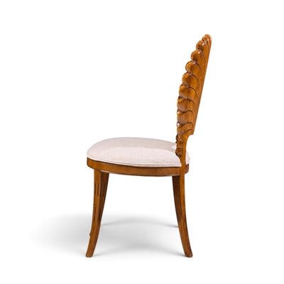 Venetian Grotto Hollywood Regency Style Scalloped Shell Back Dining Chair Pair