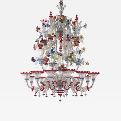 Venetian Imperial Floral C Rezzonico Murano Glass Chandelier