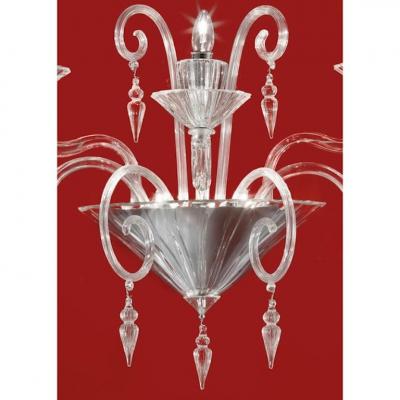 Venetian Imperial Rigadin Murano Glass Wall Sconce in Transparent Glass