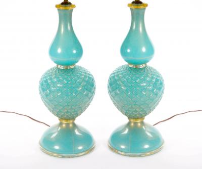 Venetian Italian Barovier Torso Hand Made Mouth Blown Murano Glass Table Lamp
