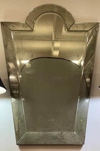Venetian Key Hole Shaped Beveled Glass Mirror Hollywood Regency Style