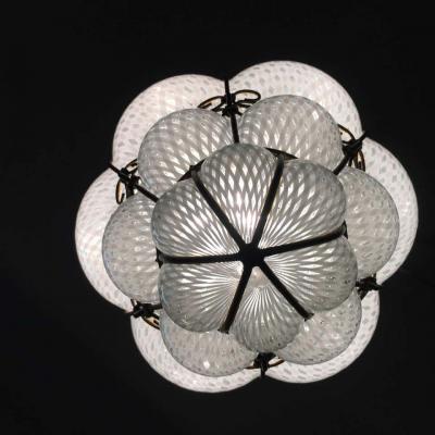 Venetian Lantern in Murano Reticello Glass 1940s