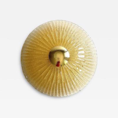 Venetian Lens Amber Graniglia Murano Glass Flush Mount
