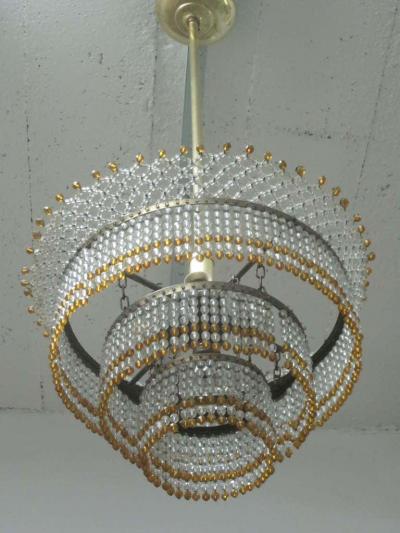 Venetian Mid Century Modern Beaded Glass Pendant or Chandelier 1930