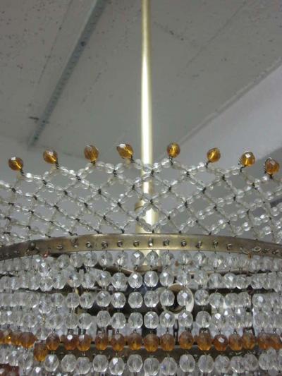 Venetian Mid Century Modern Beaded Glass Pendant or Chandelier 1930