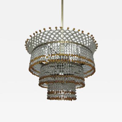 Venetian Mid Century Modern Beaded Glass Pendant or Chandelier 1930