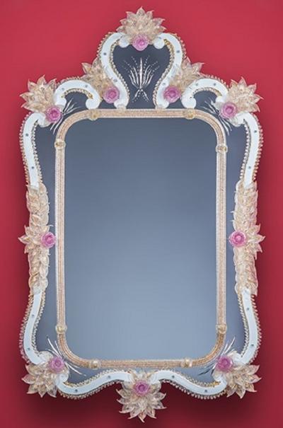 Venetian Mirror Hand Made by Barbini of Murano