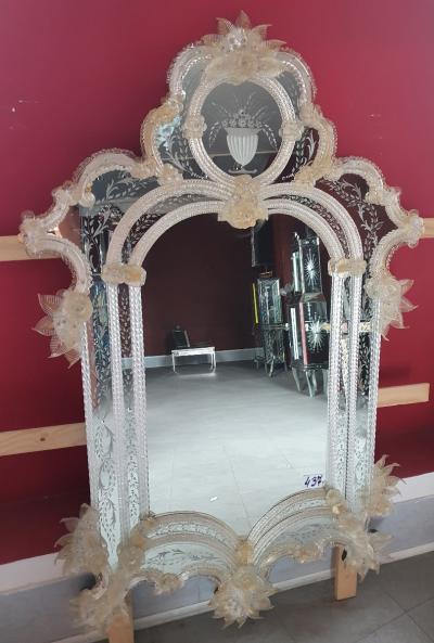 Venetian Mirror Hand Made by Barbini of Murano