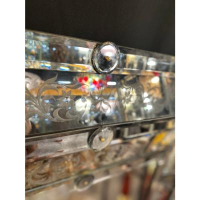 Venetian Mythological Hand Carving Baccus Figures in Antiqued Mirror