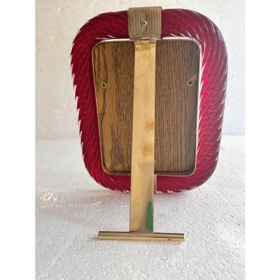 Venetian Red Torchon Murano Glass Picture Frame