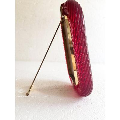 Venetian Red Torchon Murano Glass Picture Frame