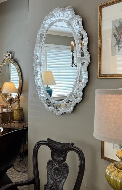 Venetian Reverse Etched Oval Mirror