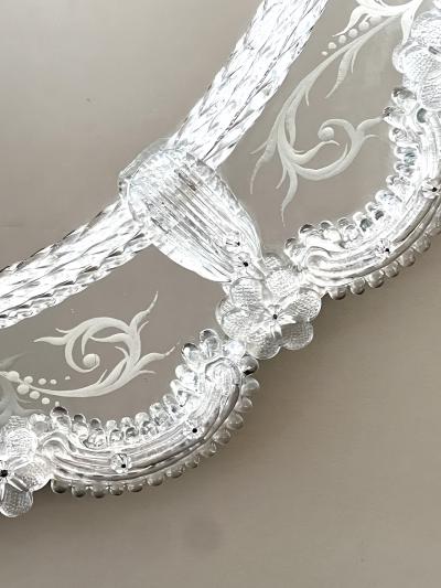 Venetian Reverse Etched Oval Mirror