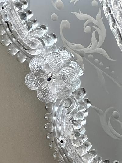 Venetian Reverse Etched Oval Mirror