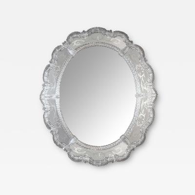 Venetian Reverse Etched Oval Mirror