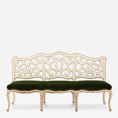 Venetian Rococo Gesso and Silver Gilt Settee