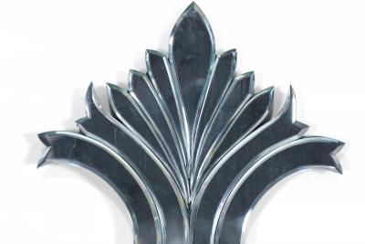 Venetian Style Mirror With Double Side Scroll Pediment Top