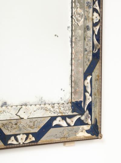 Venetian Style Mirror with Cobalt Glass Details