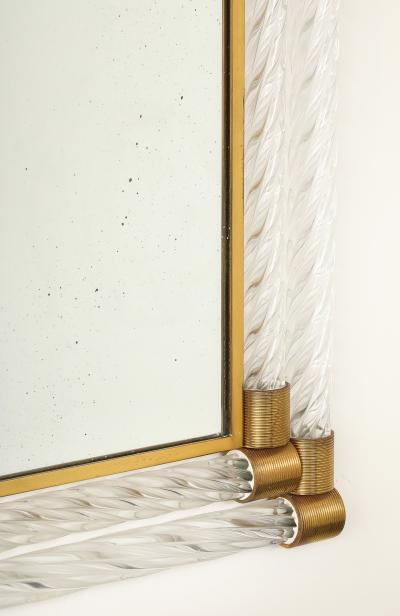 Venetian Style Mirror with Twisted Glass Rods