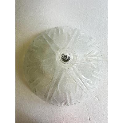 Venetian Vintage Trasparent Graniglia Murano Glass Flush Mount