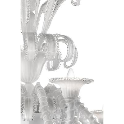 Venetian White C Rezzonico Murano Glass Chandelier