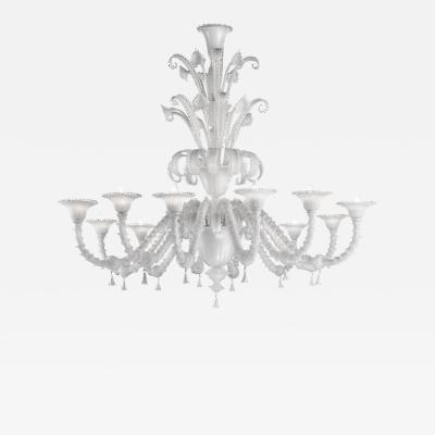 Venetian White C Rezzonico Murano Glass Chandelier