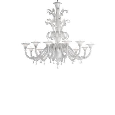 Venetian White C Rezzonico Murano Glass Chandelier