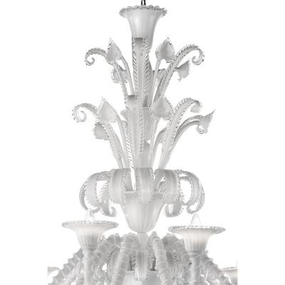Venetian White C Rezzonico Murano Glass Chandelier