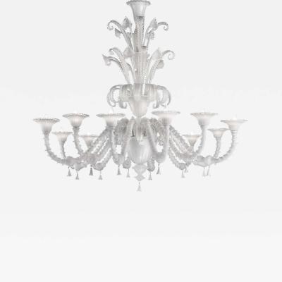 Venetian White C Rezzonico Murano Glass Chandelier