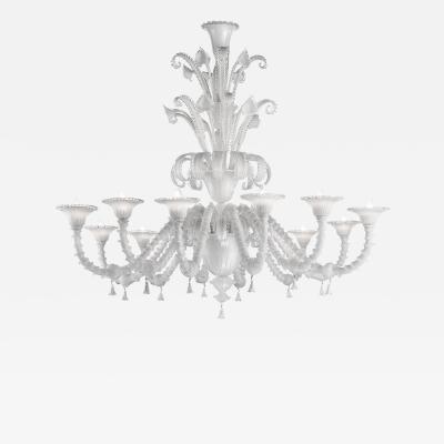 Venetian White C Rezzonico Murano Glass Chandelier