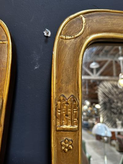 Venetian Wood Oversize Italian Mirror 1950s