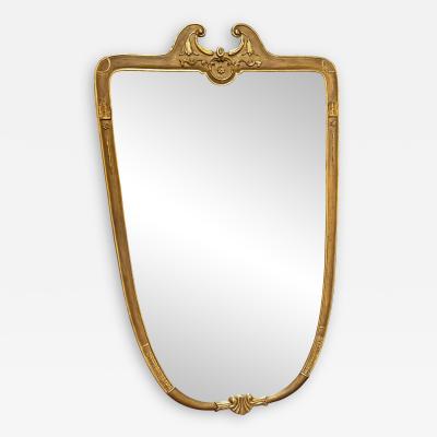 Venetian Wood Oversize Italian Mirror 1950s