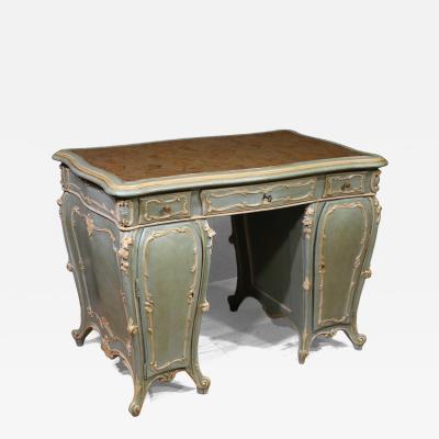 Venetian lacquered and painted writing desk from the 20th century