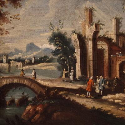 Venetian school painting of the 18th century architectural capriccio