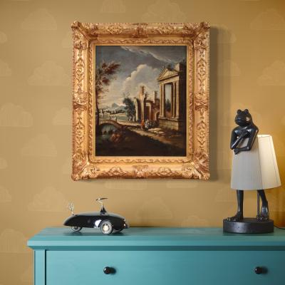 Venetian school painting of the 18th century architectural capriccio