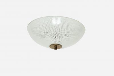 Venini Manufacture Venini attributed Murano glass flush mount ceiling light Italy circa 1960s