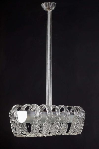 Venini Murano Glass Elegant Art Deco Chandelier Attributed to Tommaso Buzzi 1930