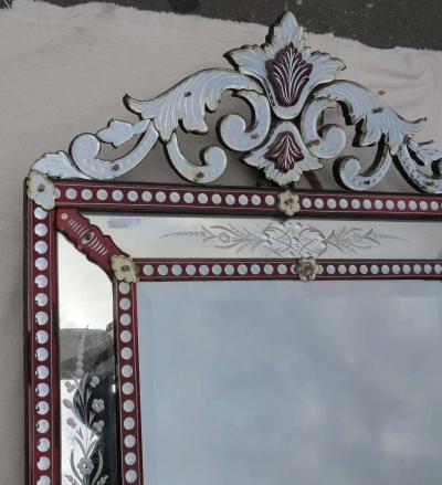Venitien Mirror with Front Wall Style LXIV Red Color Boh me