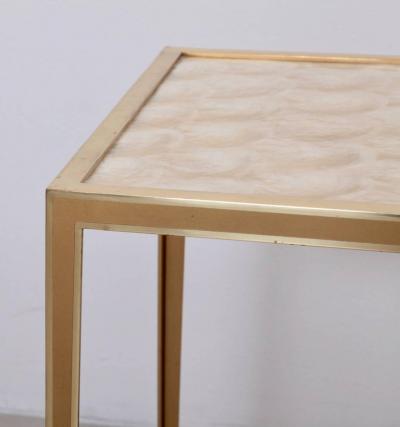 Vereinigte Werksta tten Brass and Mother of Pearl Side Table by Vereinigte Werkst tten M nchen