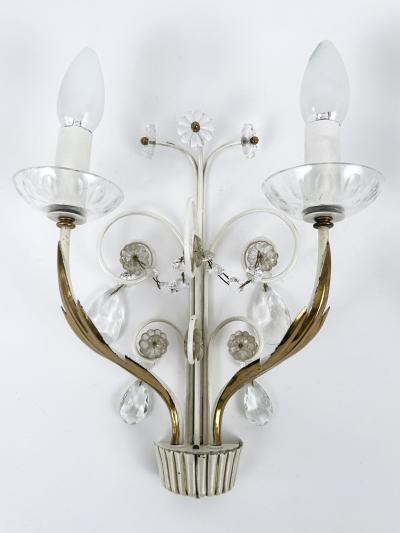 Vereinigte Werksta tten Set of Two Elegant Brass Glass Sconces by Vereinigte Werkst tten 1960s