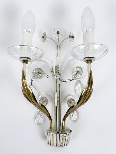 Vereinigte Werksta tten Set of Two Elegant Brass Glass Sconces by Vereinigte Werkst tten 1960s