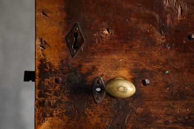 Vernacular Folk Art Pine Door Hautes Alpes France 19th Century