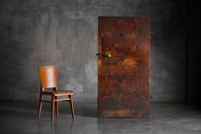 Vernacular Folk Art Pine Door Hautes Alpes France 19th Century