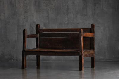 Vernacular Folk Art Wooden Bench Europe 19th Century