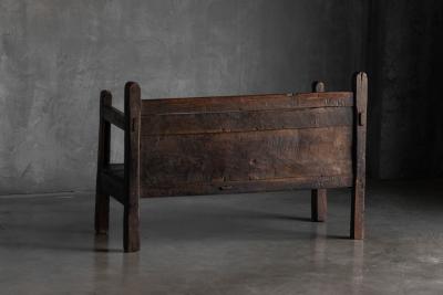 Vernacular Folk Art Wooden Bench Europe 19th Century