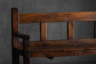 Vernacular Folk Art Wooden Bench Europe 19th Century