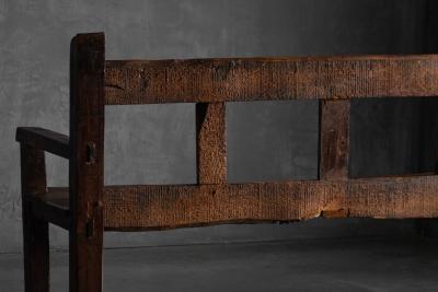 Vernacular Folk Art Wooden Bench Europe 19th Century