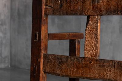 Vernacular Folk Art Wooden Bench Europe 19th Century