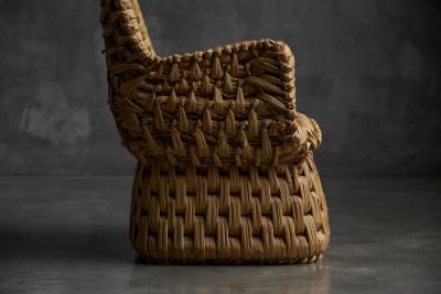 Vernacular Woven Straw Armchair France Early 20th Century